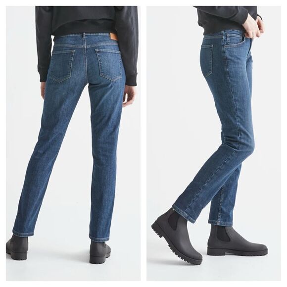 DU/ER Fireside Denim Girlfriend Jean - Lakeshore Flannel Lined - Picture 2 of 12